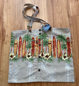 Tote Bag UPCYCLED from a Surf Board Print Shirt