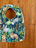 Bib - green Australian animals & birds