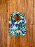 Bib - green Australian animals & birds