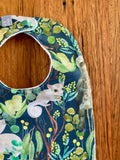 Bib - green Australian animals & birds