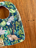 Bib - green Australian animals & birds